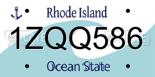 1ZQQ586 Rhode Island License Plate