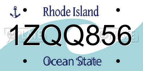 1ZQQ856 Rhode Island License Plate
