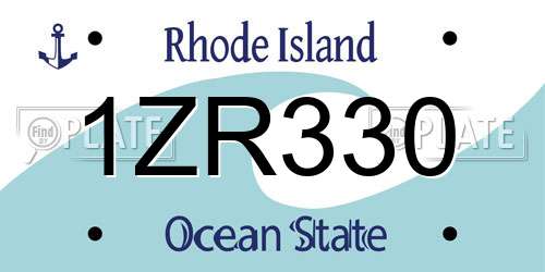 1ZR330 Rhode Island License Plate