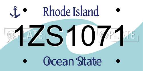 1ZS1071 Rhode Island License Plate