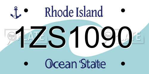 1ZS1090 Rhode Island License Plate