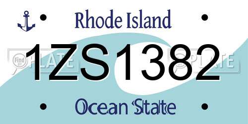 1ZS1382 Rhode Island License Plate
