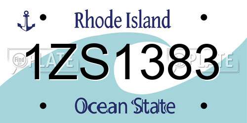 1ZS1383 Rhode Island License Plate