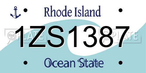 1ZS1387 Rhode Island License Plate