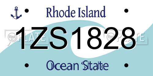 1ZS1828 Rhode Island License Plate
