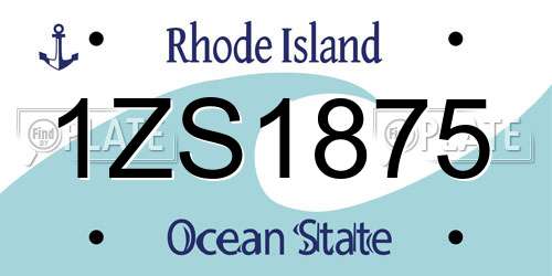 1ZS1875 Rhode Island License Plate