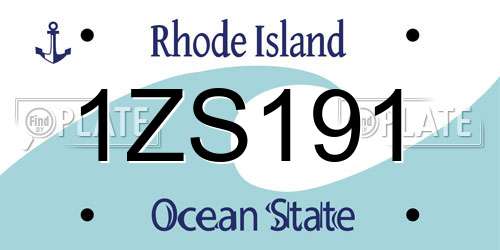 1ZS191 Rhode Island License Plate