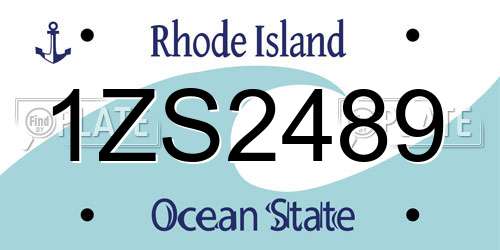 1ZS2489 Rhode Island License Plate