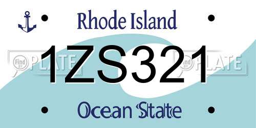 1ZS321 Rhode Island License Plate