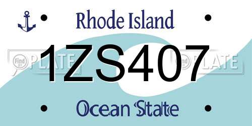 1ZS407 Rhode Island License Plate