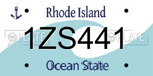 1ZS441 Rhode Island License Plate