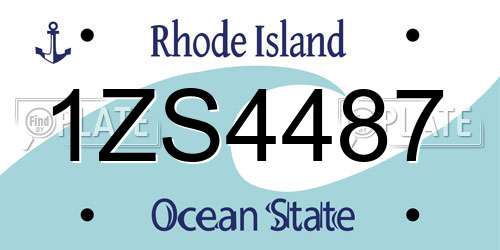 1ZS4487 Rhode Island License Plate