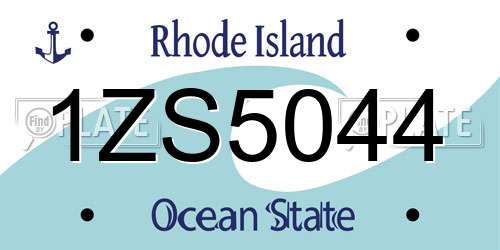 1ZS5044 Rhode Island License Plate
