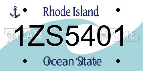 1ZS5401 Rhode Island License Plate