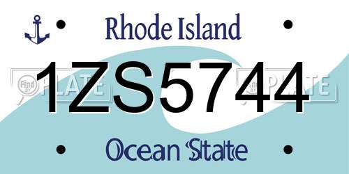 1ZS5744 Rhode Island License Plate
