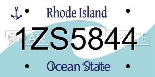 1ZS5844 Rhode Island License Plate