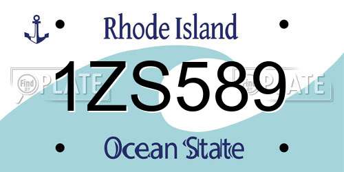 1ZS589 Rhode Island License Plate