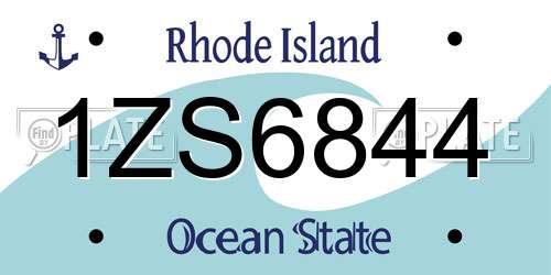 1ZS6844 Rhode Island License Plate