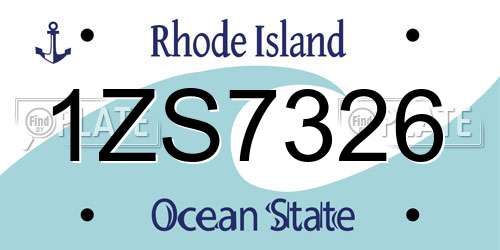 1ZS7326 Rhode Island License Plate