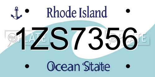 1ZS7356 Rhode Island License Plate