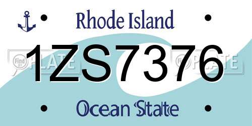 1ZS7376 Rhode Island License Plate