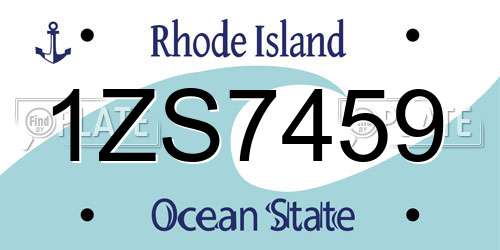 1ZS7459 Rhode Island License Plate