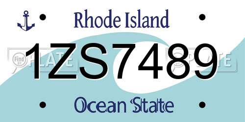 1ZS7489 Rhode Island License Plate