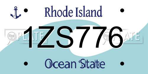 1ZS776 Rhode Island License Plate