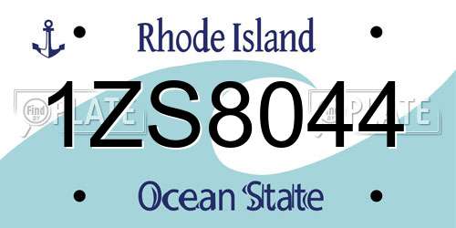 1ZS8044 Rhode Island License Plate