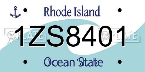 1ZS8401 Rhode Island License Plate