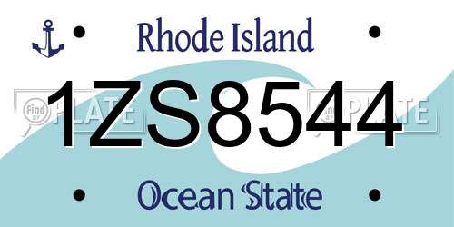 1ZS8544 Rhode Island License Plate