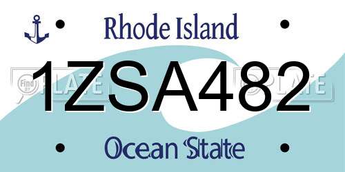 1ZSA482 Rhode Island License Plate