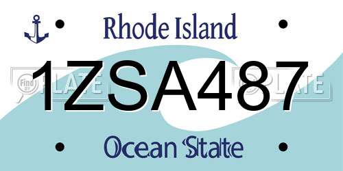 1ZSA487 Rhode Island License Plate