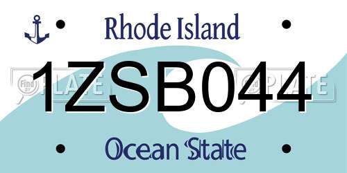 1ZSB044 Rhode Island License Plate