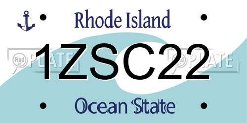 1ZSC22 Rhode Island License Plate