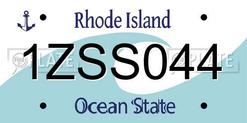 1ZSS044 Rhode Island License Plate