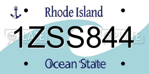 1ZSS844 Rhode Island License Plate