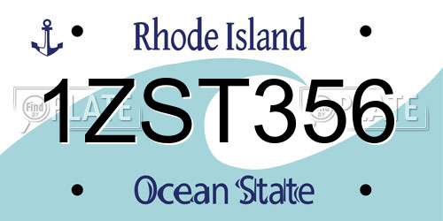 1ZST356 Rhode Island License Plate