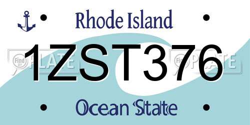 1ZST376 Rhode Island License Plate