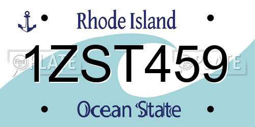 1ZST459 Rhode Island License Plate