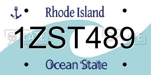 1ZST489 Rhode Island License Plate