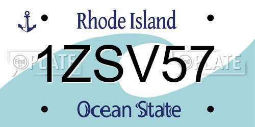 1ZSV57 Rhode Island License Plate