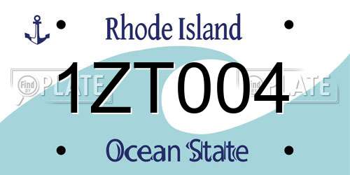 1ZT004 Rhode Island License Plate