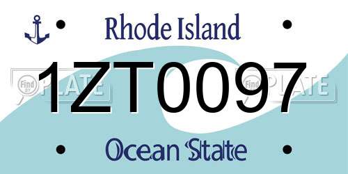 1ZT0097 Rhode Island License Plate