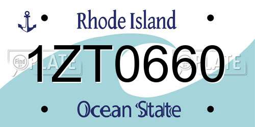 1ZT0660 Rhode Island License Plate