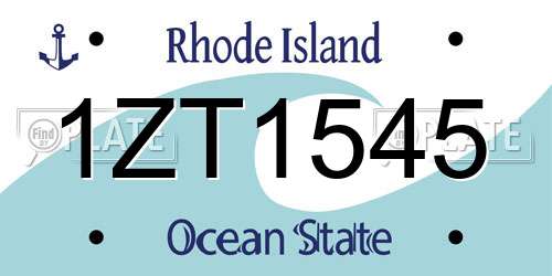 1ZT1545 Rhode Island License Plate