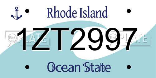 1ZT2997 Rhode Island License Plate