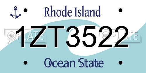 1ZT3522 Rhode Island License Plate