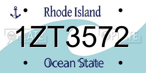 1ZT3572 Rhode Island License Plate