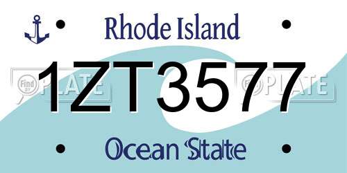 1ZT3577 Rhode Island License Plate